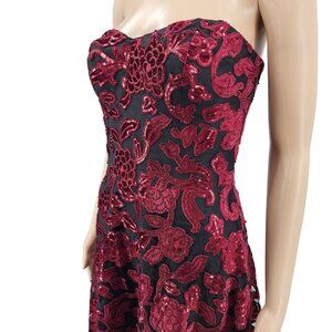Sequin Embroidered Strapless Midi Dress By Dress The Population  Small